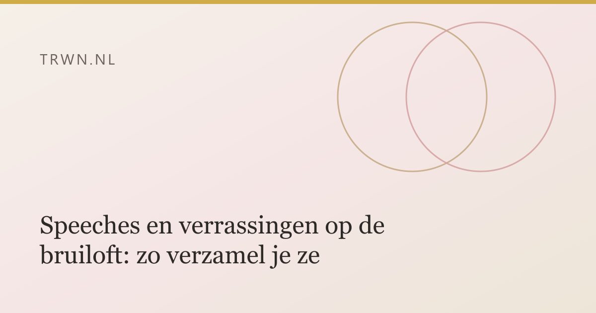Speeches en verrassingen op de bruiloft: zo verzamel je ze — trwn blog